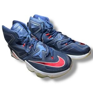 Nike LeBron 12 USA‎ Independence Day 707219-461 Men Size 9 Navy Red White